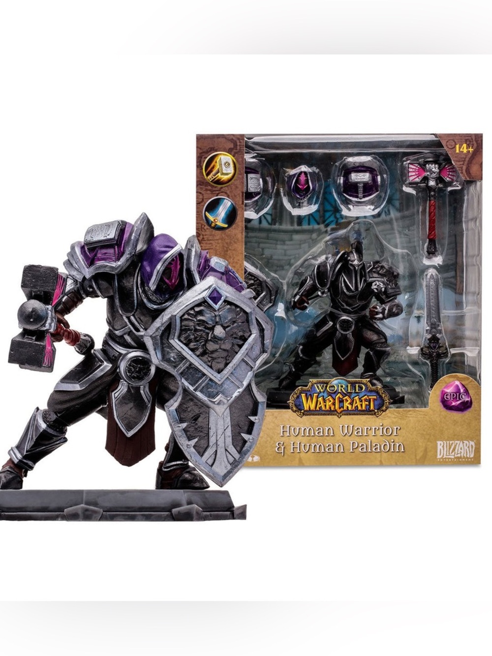 World of Warcraft Human Warrior/Human Paladin Figure Statue - McFarlane toys